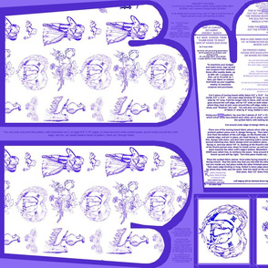 Blue Toile Oven Mitt Pattern and Ornament Pattern plus Instructions on Piece Pattern on Fat Quarter by Kristie Hubler