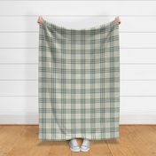 Vintage blue plaid on cream - 6”