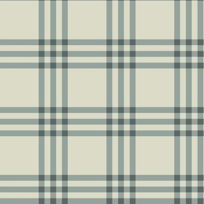 Vintage blue plaid on cream - 6”