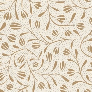 flowers and lots of dots - creamy white_ lion gold mustard