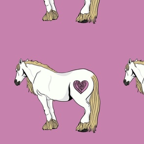 White Horse Purple with Love Heart 
