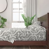 Modern celtic pattern with untamed horses, light silver gray - large scale