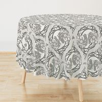 Modern celtic pattern with untamed horses, light silver gray - large scale