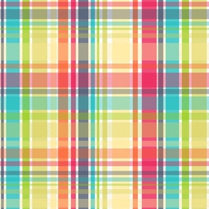 Bright Colors Madras Style Vintage Plaid