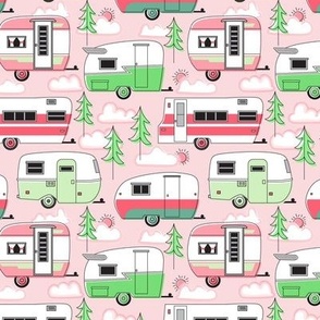 medium pink and green trailers