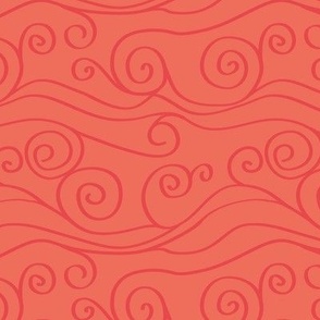 Swirly Coral Waves on Coral Nautical Coastal Large Scale