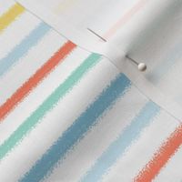 Small // Multicolored Textured Rainbow Stripe on White