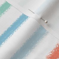 Large // Multicolored Textured Rainbow Stripe on White