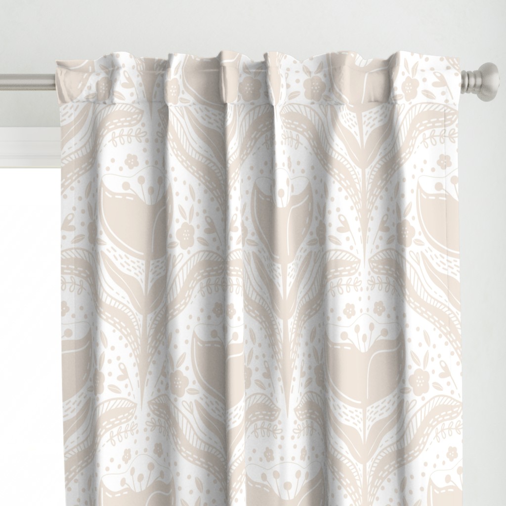 large- maximalist floral scallop - neutral