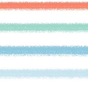 XL // Multicolored Textured Rainbow Stripe on White
