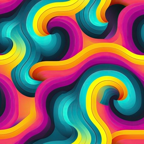 Psychedelic Vibrant Waves ATL960