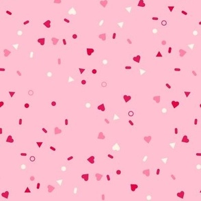 heart sprinkles - on pink