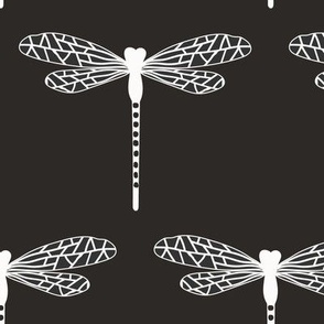 Spoonflower Dragonfly Charcoal