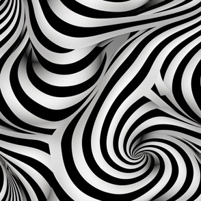 Abstract Black and White Bold Swirls ATL1047