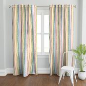 Textured Rainbow Vertical Stripes on Off-White Cream - Large