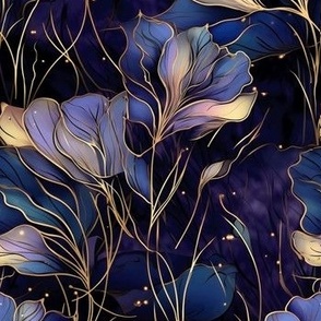 Purple and Blue Night Blooms