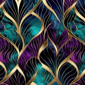 Bold Teal Purple and Gold