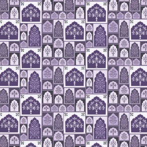 Small - Heritage Haveli - Monochromatic - Lavender Purple