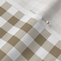 gingham mushroom brown and white | small