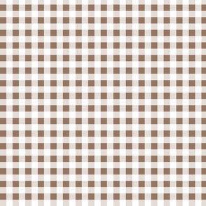 gingham mocha and white | small