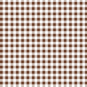 gingham cinnamon brown and white | small