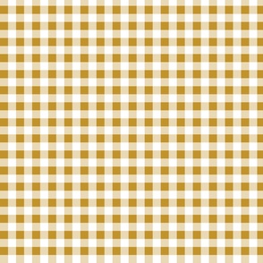 gingham mustard and white | small