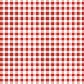 gingham poppy red and white | small