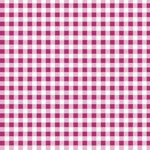 gingham bubble gum and white | small