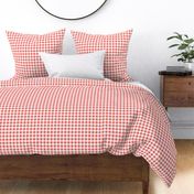 gingham coral  and white | small