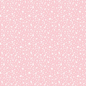 White Spots on Pink, Baby Pink and White, Modern Abstract Monochrome