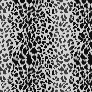 Snow leopard silver and black  print - 12”
