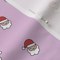 Cutesy Christmas Santa Claus - minimalist retro style santa for kids white red on cool pink