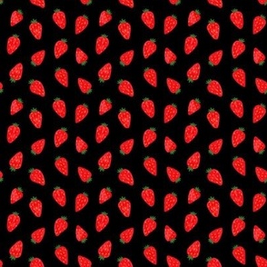 (x-small) Cute strawberries on black