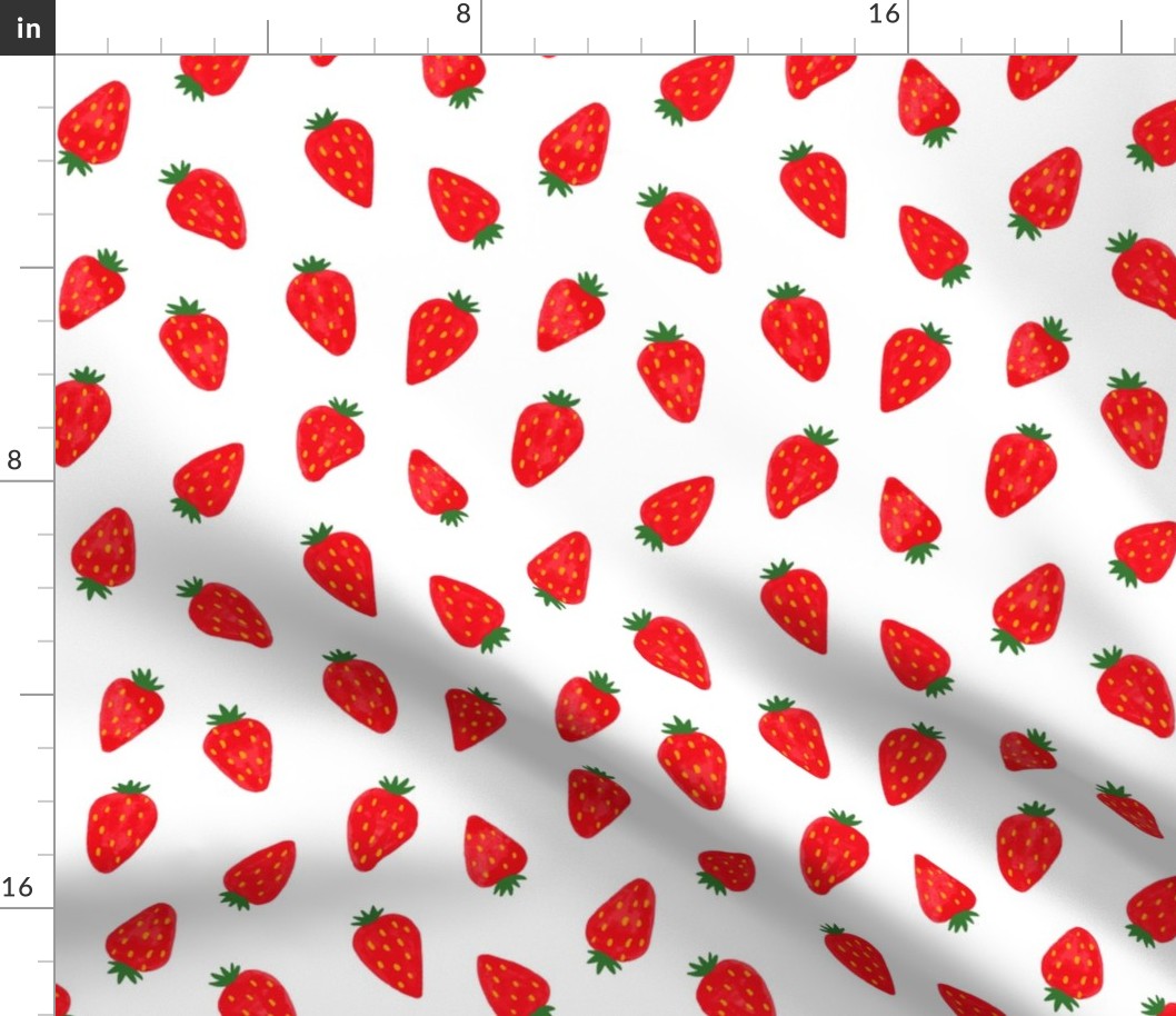 (large) Cute strawberries on white