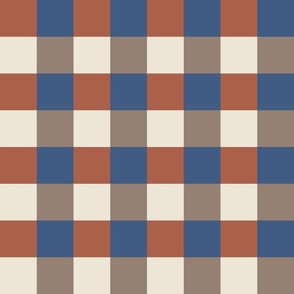 Serenity Gingham: Brown Blue Rustic Charm (18 inch)
