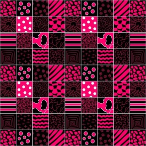 (small) doodled checkers magenta black