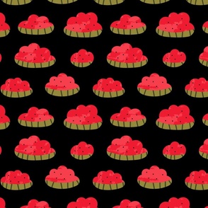 (small) watermelon clouds on black
