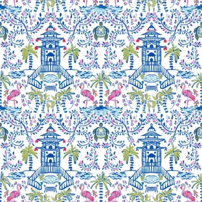 Colorful Coastal Chinoiserie