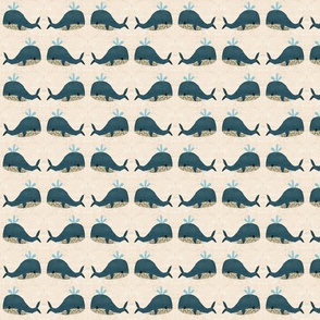Whale tapestry on beige / small