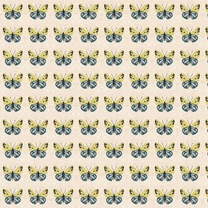 Blue and Yellow butterflies collage / small