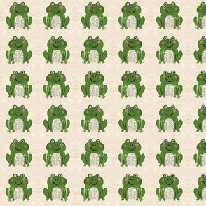 Green frog newspaper collage/  medium