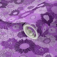 Monochromatic Purple Maximalist Floral Medium Scale