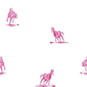 Horses in Pink -6" Fabric