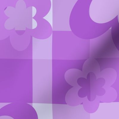 Purple Floral Plaid Tween Girl 