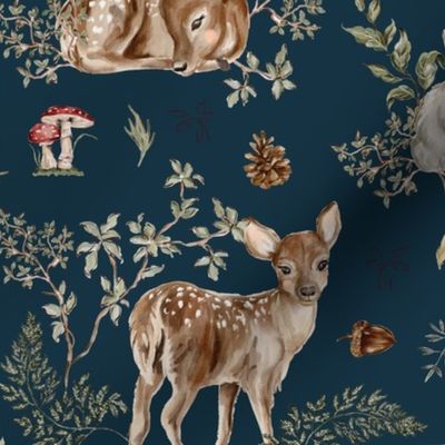 Whimsical Woodland Forest animals greenery botanical