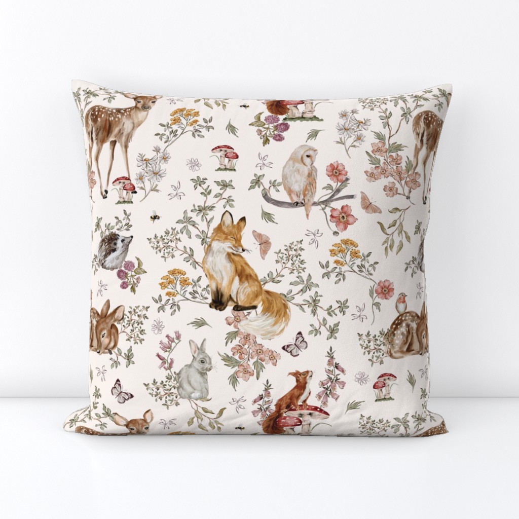Whimsical Woodland animals floral