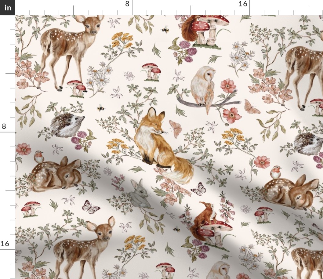 Whimsical Woodland animals floral