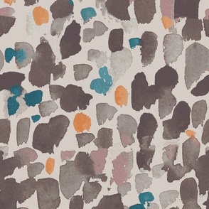 Abstract watercolor spots brown