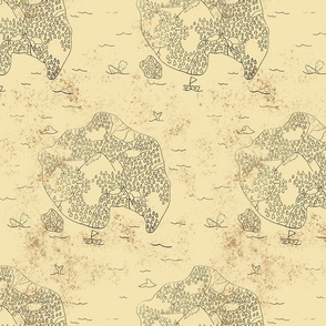 Island Map Cartography- Large Print