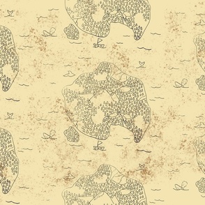 Island Map Cartography Alternative Orientation- Large Print